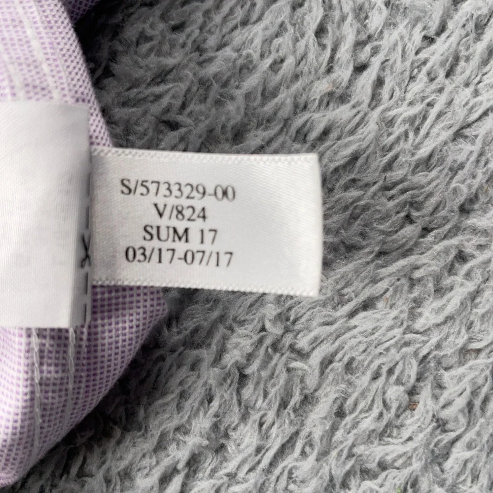 Banana Republic Shirt Mens Large Purple Non-Iron Slim Fit Long Sleeve Button Up